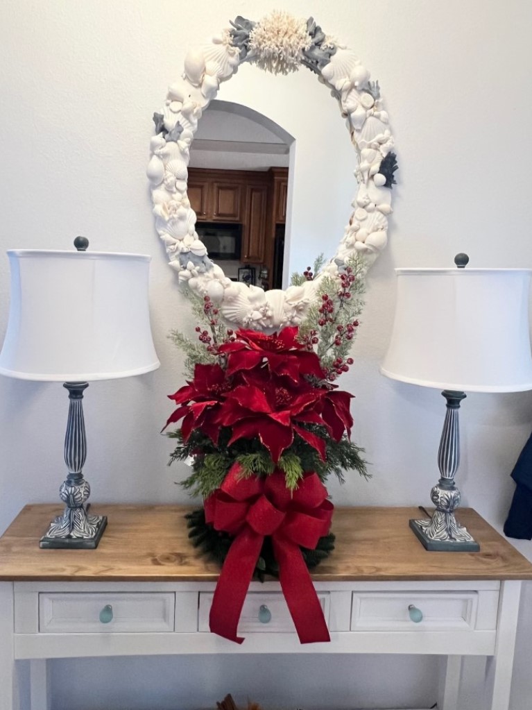 Finished holiday centerpiece